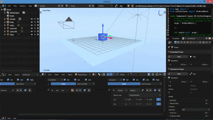 Cube moving in local orientation and position