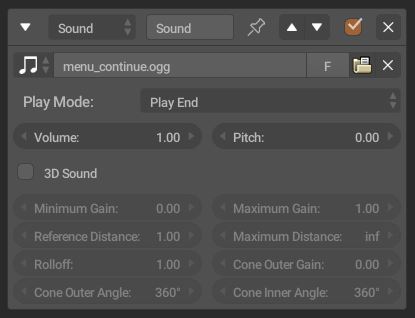 Sound actuator with settings